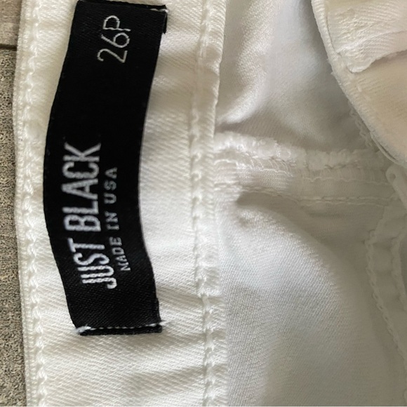 Just Black Skinny Denim Jeans Women's Size 26 Petite White Mid Rise 5-Pocket - Picture 3 of 5